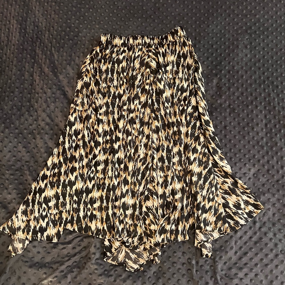 Anthropologie Cheetah Midi Skirt